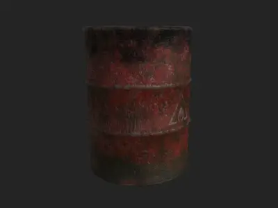 Dirt Barrel Low-poly 3D model