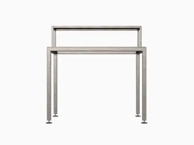 Stainless Steel Table With Shelf 3D model