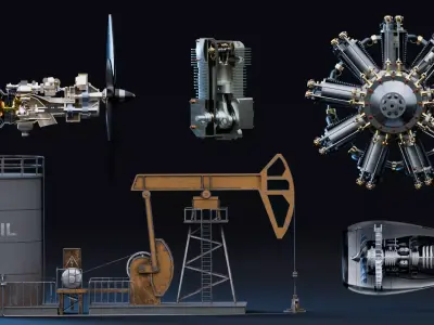 Realistic Engine and Machine - Bundle Edition 3D Model Pack