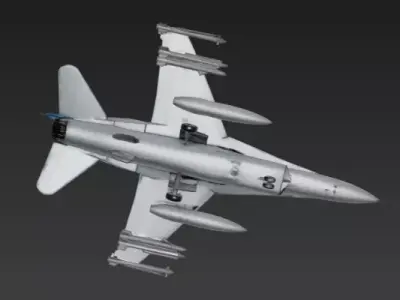 Modern Multi Role Fighter 3D Model Tactical Jet Aircraft Low-poly 3D model