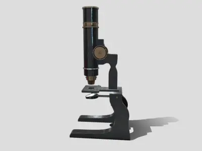 Antique Microscope Low-poly 3D model