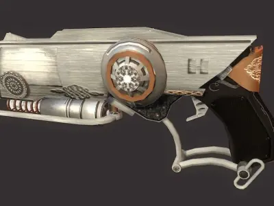 Space-Steampunk-Fantasy Handgun Low-poly 3D model