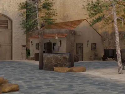 Fortified Hill Town 3D model