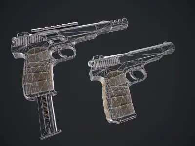 Stechkin gun Low-poly 3D model purchase