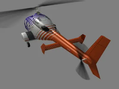 Bell 222 V3 Helicopter Low-poly 3D model