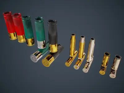 FPS Shells Pack PBR Update 2022 Low-poly 3D model