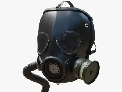 Gas Mask Low-poly 3D model 2