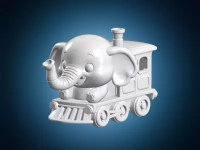 Baby Elephant Steam Train 3D Print Model 3D print model