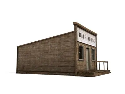 house wild west Low-poly 3D model
