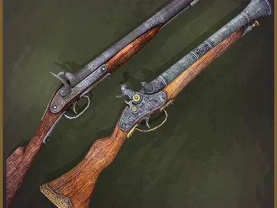 Pirate Weapons Collectuion Low-poly 3D model