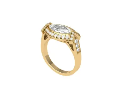 Marquise Art Deco Ring 3D print model purchase