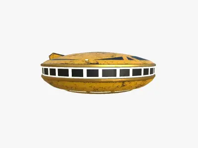 Alien Spaceship UFO A08 Yellow Dirt - Sci Fi Spacecraft Design Low-poly 3D model