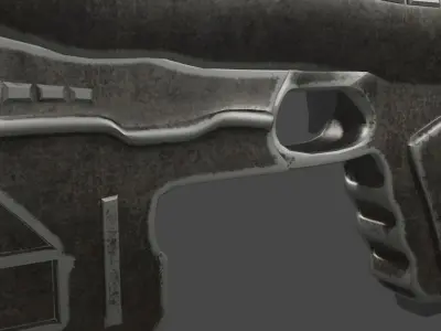 pistole gun Low-poly 3D model