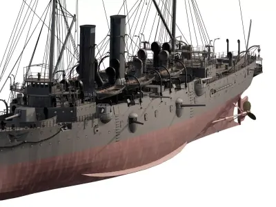 LATE 1800S ROYAL NAVY  CRUISER 3D model