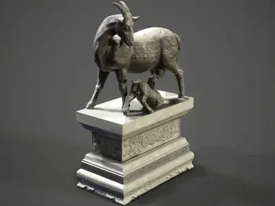 Goat sculpture  Low-poly 3D model