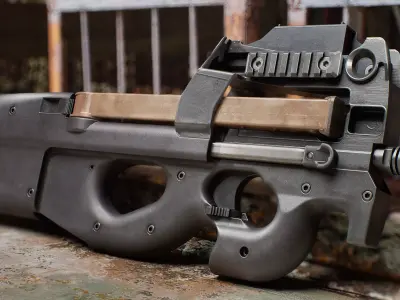 P90 Modular SMG Low-poly 3D model