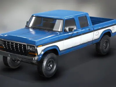 Pickup Truck Low Poly  Low-poly 3D model