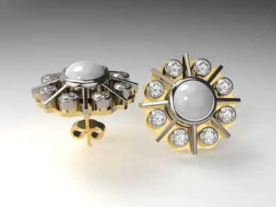two tone tray earrings 3D print model