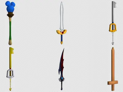 Cartoon - Objects Weapons Low-poly 3D model