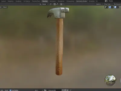 Cartoon Style Hammer with realistic textures 3D model