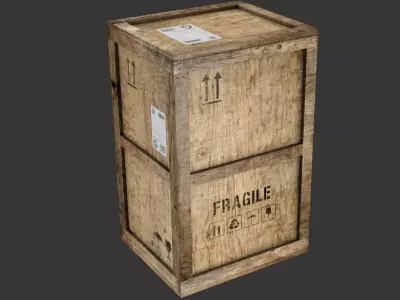 wooden crate PBR 4K Low-poly 3D model shop