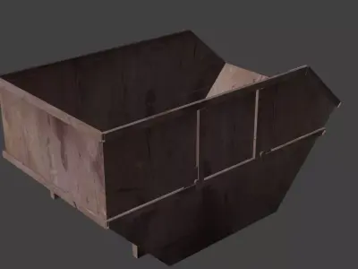 Industrial trash container Low-poly 3D model