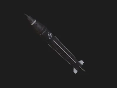 scud missile lowpoly Low-poly 3D model
