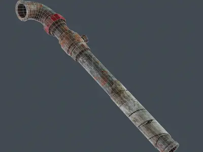 Rusty Iron Pipe Weapon - PBR Game Ready Low-poly 3D model