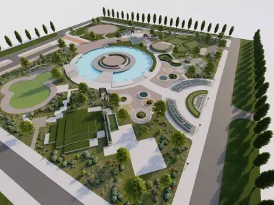 park-public park-Private Park Landscape Urban 3D model get