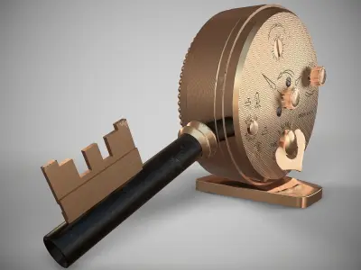 Swiza Antique Clock Low-poly 3D model