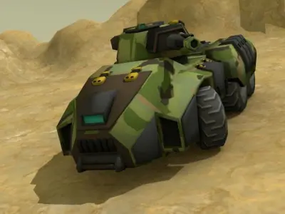 Low Poly Sci Fi Light Tank Low-poly 3D model