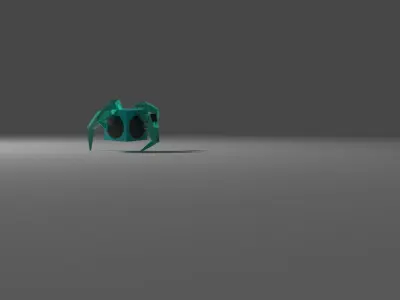Robot spider with eyes Low-poly 3D model