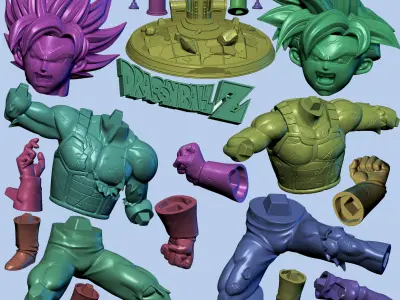 Goku vs Gohan training at hyperbolic time chamber diorama 3D print model