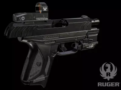 Ruger security 9 compact Low-poly 3D model
