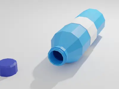 Low poly water bottles Free low-poly 3D model