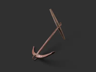 Medieval Anchor Low-poly 3D model