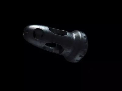 Muzzle brake system industrial design part 3D model