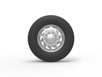 Front custom wheel of semi truck Version 7 Scale 1 to 25 3D print model