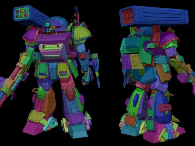 Armored Trooper VOTOMS Scope Dog Red Shoulder Custom 3D model