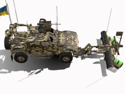 ROLO DE MINA DE FAISCA OSHKOSH MATV 4X4 UKRAINE  Low-poly 3D model