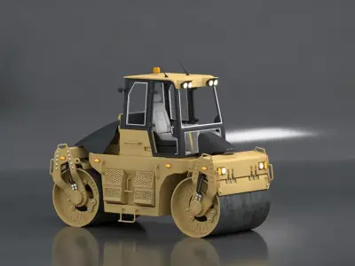 Double-drum vibratory roller 3D model