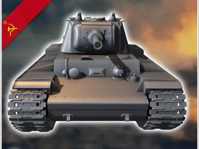 KV-9 M1942 Object 229 - Soviet army WW2 Second World East front 3D print model