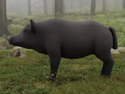 Boar LowPoly dog Low-poly 3D model
