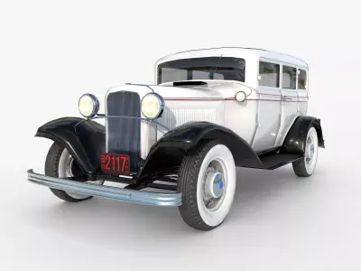 1932 Ford Model 18 4-door sedan Low-poly 3D model