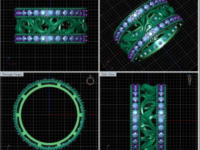 engraving carving ring jewelry for women  3D print model