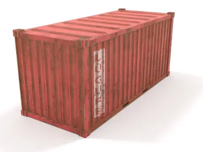 Container 20 ft low poly Low-poly 3D model purchase