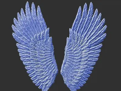 wing douple sided carved 3D print model