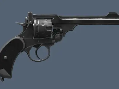 Webley Revolver  Low-poly 3D model