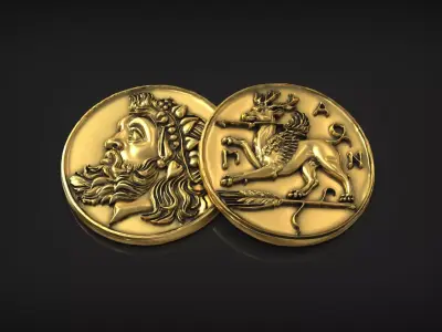 Ancient Panticapaeum Stater Coin Antique Greek Replica 3D print model