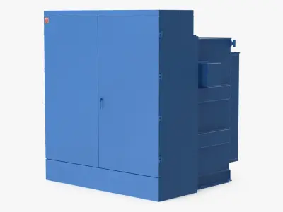 Pad-Mounted Three-Phase Utility Transformer Simplified 3D model